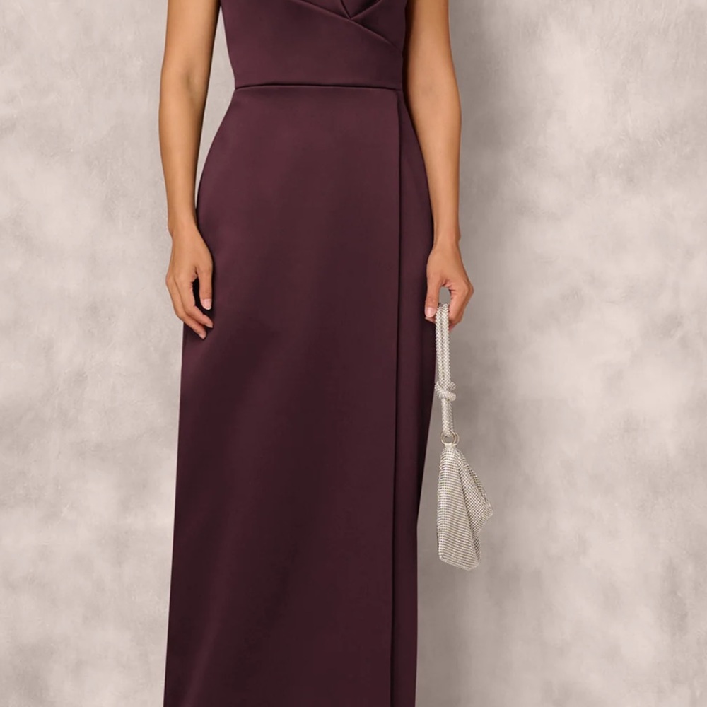 Adrianna Papell Burgundy Maxi Dress